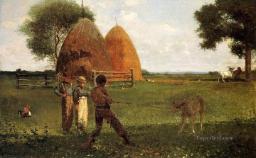 Weaning the Calf Realism painter Winslow Homer Oil Paintings